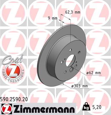 Zimmermann 590.2590.20 - Bremžu diski www.autospares.lv