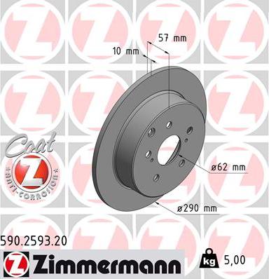 Zimmermann 590.2593.20 - Bremžu diski www.autospares.lv