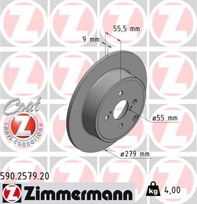 Zimmermann 590.2579.20 - Bremžu diski www.autospares.lv