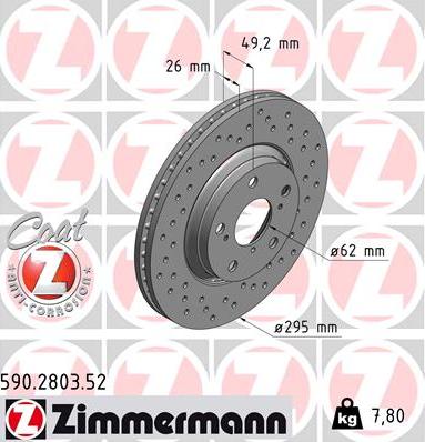 Zimmermann 590.2803.52 - Bremžu diski www.autospares.lv