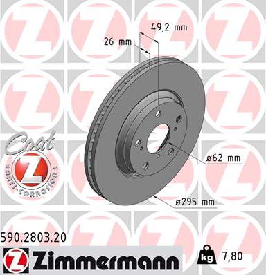 Zimmermann 590.2803.20 - Bremžu diski www.autospares.lv