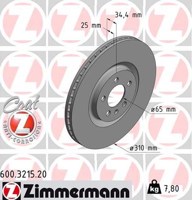 Zimmermann 600.3215.20 - Bremžu diski www.autospares.lv