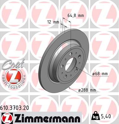 Zimmermann 610.3703.20 - Bremžu diski www.autospares.lv