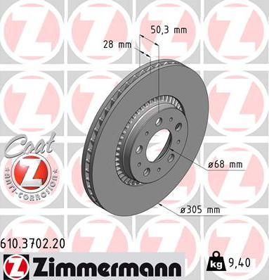 Zimmermann 610.3702.20 - Bremžu diski www.autospares.lv