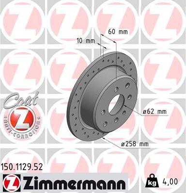 Zimmermann 150.1129.52 - Bremžu diski www.autospares.lv