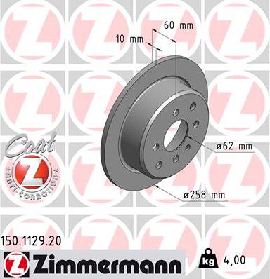 Zimmermann 150.1129.20 - Bremžu diski www.autospares.lv