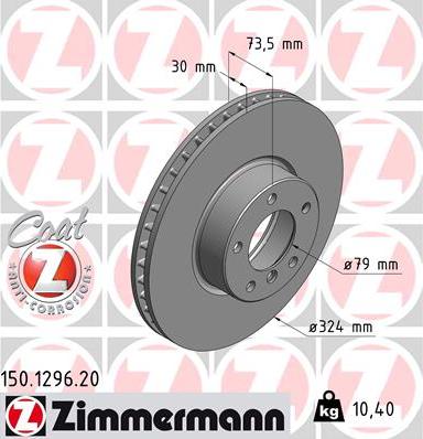 Zimmermann 150.1296.20 - Bremžu diski www.autospares.lv