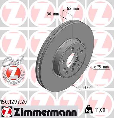 Zimmermann 150.1297.20 - Bremžu diski www.autospares.lv