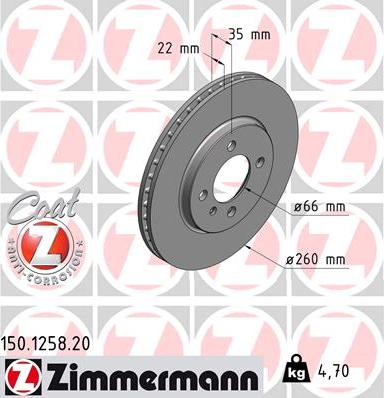 Zimmermann 150.1258.20 - Bremžu diski www.autospares.lv