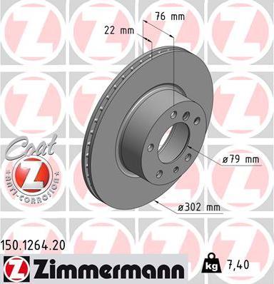 Zimmermann 150.1264.20 - Bremžu diski www.autospares.lv