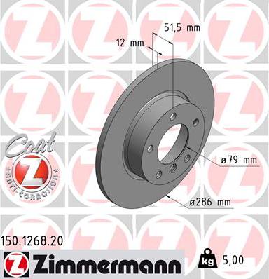 Zimmermann 150.1268.20 - Bremžu diski www.autospares.lv