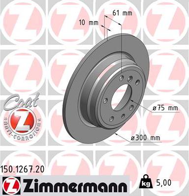 Zimmermann 150.1267.20 - Bremžu diski www.autospares.lv