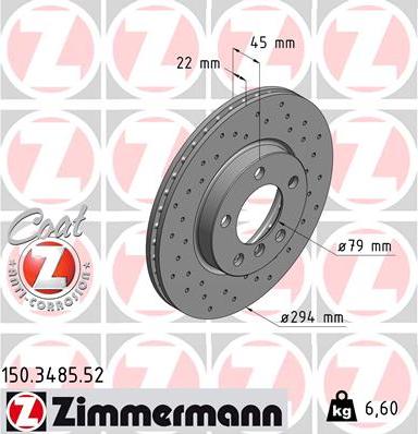 Zimmermann 150.3485.52 - Bremžu diski www.autospares.lv