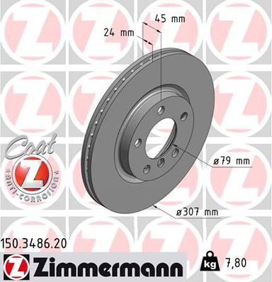 Zimmermann 150.3486.20 - Bremžu diski www.autospares.lv