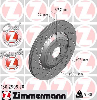 Zimmermann 150.2909.70 - Bremžu diski www.autospares.lv