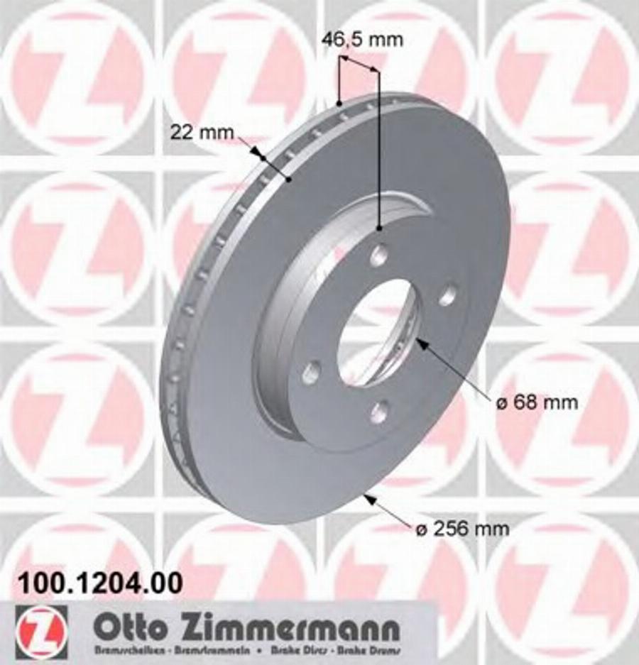 Zimmermann 100 1204 00 - Bremžu diski www.autospares.lv