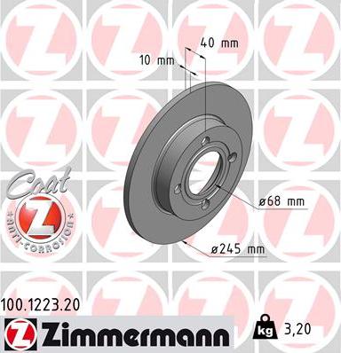 Zimmermann 100.1223.20 - Bremžu diski www.autospares.lv