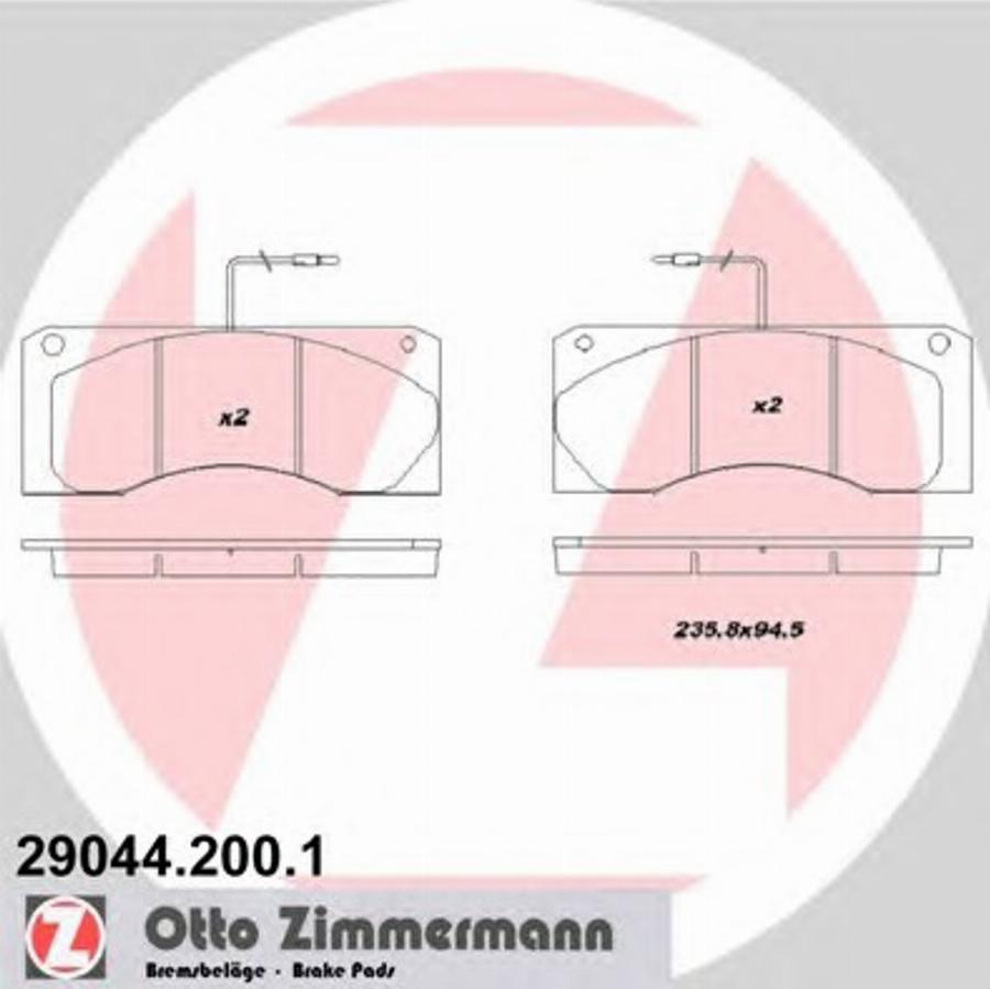 Zimmermann 29044.200.1 - Bremžu uzliku kompl., Disku bremzes www.autospares.lv