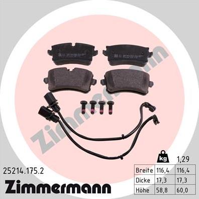 Zimmermann 25214.175.2 - Bremžu uzliku kompl., Disku bremzes www.autospares.lv