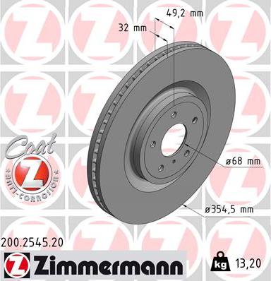 Zimmermann 200.2545.20 - Bremžu diski www.autospares.lv
