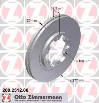 Zimmermann 200.2512.00 - Bremžu diski www.autospares.lv
