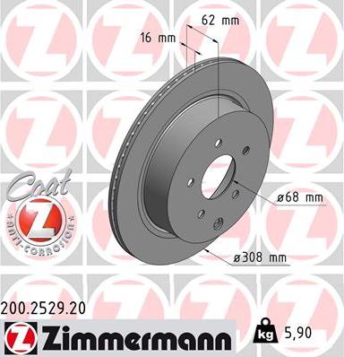 Zimmermann 200.2529.20 - Bremžu diski www.autospares.lv