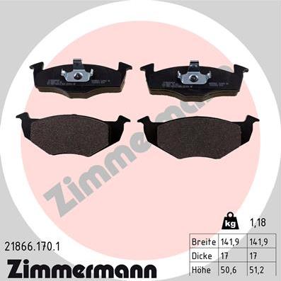 Zimmermann 21866.170.1 - Bremžu uzliku kompl., Disku bremzes www.autospares.lv
