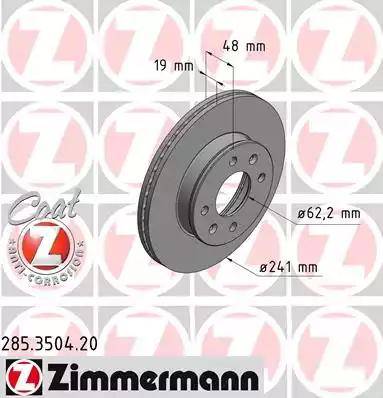 Zimmermann 285.3504.20 - Bremžu diski www.autospares.lv