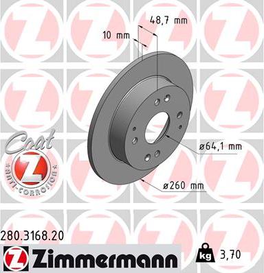 Zimmermann 280.3168.20 - Bremžu diski www.autospares.lv
