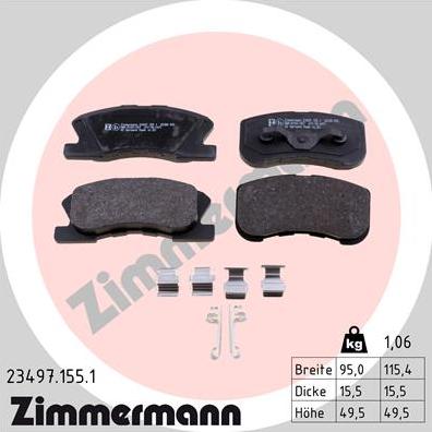 Zimmermann 23497.155.1 - Bremžu uzliku kompl., Disku bremzes www.autospares.lv