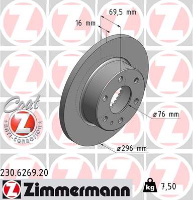 Zimmermann 230.6269.20 - Bremžu diski www.autospares.lv